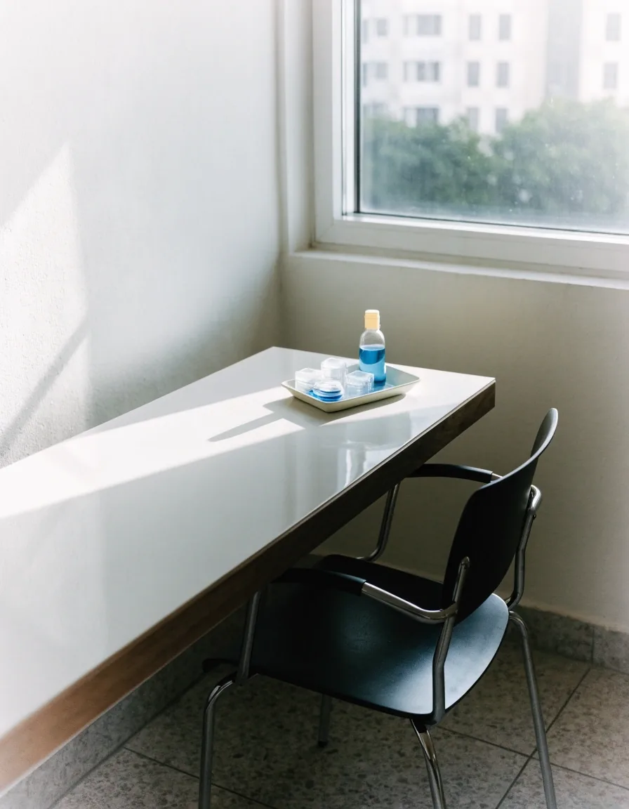 A quiet workbench table by a bright window where the editorial team reads messages